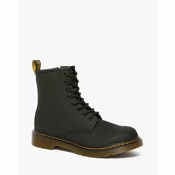 Dr Martens Gyerek 1460 Faux Fur Lined Lace Up Bakancs Fekete